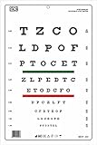 Snellen Chart with Red Green Lines 10 Feet Size 14 x 9 Inches