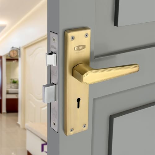 Image of DUKE Mortise Handle Set with Lock |Brass Bolt Body | Premium Handles | MH-1017 BA KY | Antique Brass |Weather-Proof |25-40mm Thickness| Easy Installation