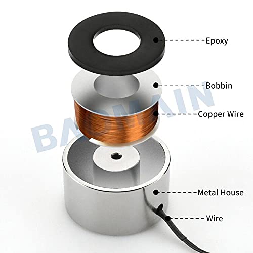 Baomain Magnet Electromagnet Solenoid 12V 1200N 264LB/120kg Force Electric Lifting 100mm P100x40 by Baomain - Image 5