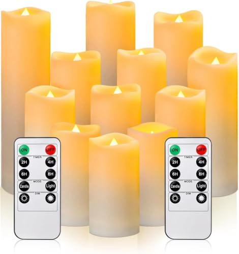 La mejor comparación de Velas Led - los preferidos. 50 Nasjac Velas LED Sin llama, 12 Luce Velas Eléctricas Impermeable con 2 Control Remoto, Luces Luz de Té para Decoración Hogar Fiesta, Iluminación Candelita Llama Realista de...