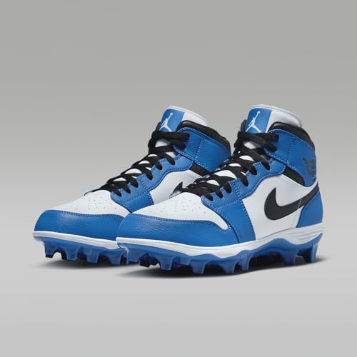 Nike Nike Jordan 1 Mid TD Men's Football Cleat (FJ6805-104, White/Royal/Black) Size 9.5
