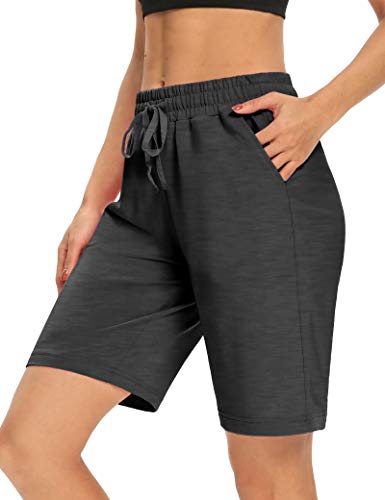 Image of DIBAOLONG Womens Yoga Shorts Loose Comfy Drawstring Lounge Bermuda Shorts with 3 Pockets | Elastic Waist, Comfy Lounge Fit, 3 Pockets