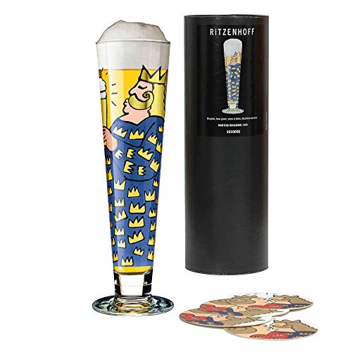 Ritzenhoff Pilsner Beer Glass with Coaster by Designer Martina Schlenke