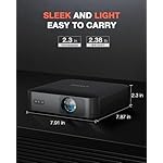 【360°Adjustable Stand & Auto Focus/Keystone】Mini Projector with WiFi and Bluetooth, 550ANSI Native 1080P Portable Outdoor Movie Projector, VOPLLS Home Projector 4K Support for HDMI/USB/Phone/PC(Black) - Image 3