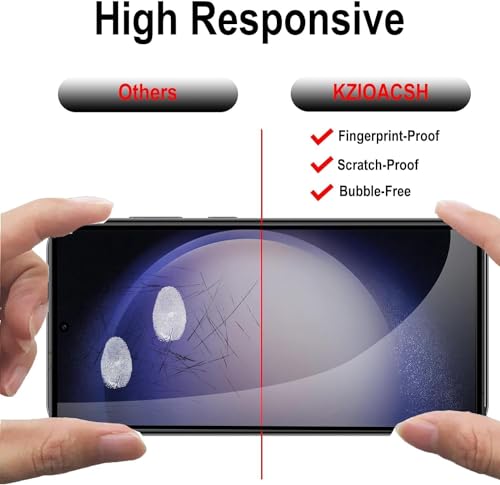 Image of Elvana Screen Protector for Samsung Galaxy S24 Ultra, 3D Ultra Clear [Anti-Scratch] Tempered Glass Max Coverage [Fingerprint Unlocking][Impact-Resistant][Anti-Fingerprint] Screen Film