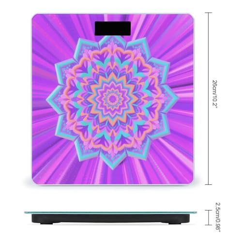 Báscula Digital Simple Mandala para Baño LCD 400 Lb miniatura 2