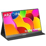 ARZOPA Portable Monitor, 15.6 Inch 1080 FHD Portable Monitor with External HDR Eye Care Screen and HDMI/Type-C/USB-C, for Laptop/PC/Mac/PS4/Xbox/Phone (Black-1)