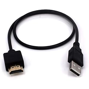 POFET USB naar HDMI-kabel van 0,5 m, USB 2.0-stekker naar HDMI-stekker, oplaadkabel, splitter, adapter