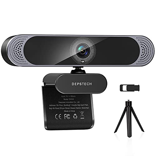 Webcam with Microphone, 2021 DEPSTECH 4K Webcam with Sony Sensor Autofocus Web Camera with Privacy Cover and Tripod, 8MP USB Webcam for Laptop PC, Streaming Webcam for Zoom, Skype, Facetime, YouTube