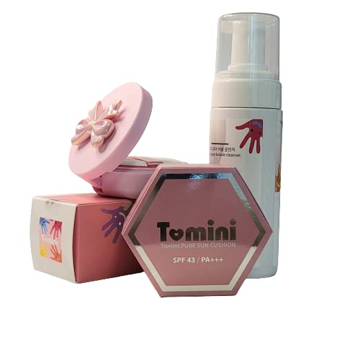 Tomini Pure sun cushion(light pink) & bubble cleanser