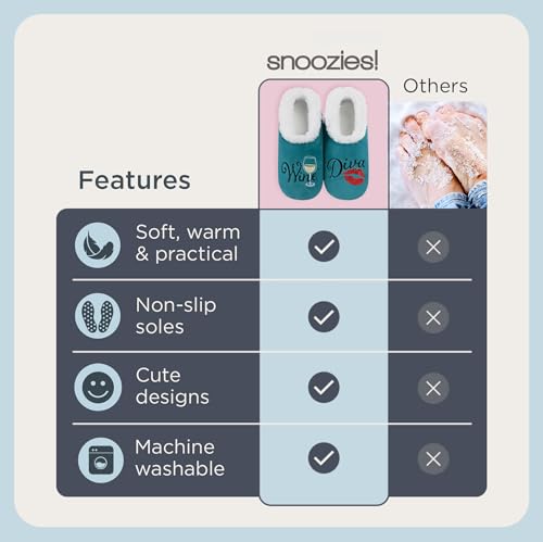 Snoozies Pairable Slipper Socks - Funny House Slippers for Women, Non-Slip Fuzzy Slipper Socks4