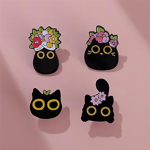 Image of Creative Cat Themes Enamel Pins Set - Lovely Cats Brooch Pin for Backpack Bag Hat, Gifts for Cats Lover