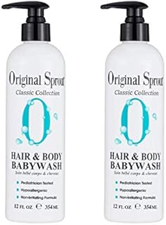 Original Sprout Hair and Body Baby Wash. Organic Vegan Baby Shampoo and Body Wash for Sensitive Skin. 12 Fl Oz (Pack of 2)