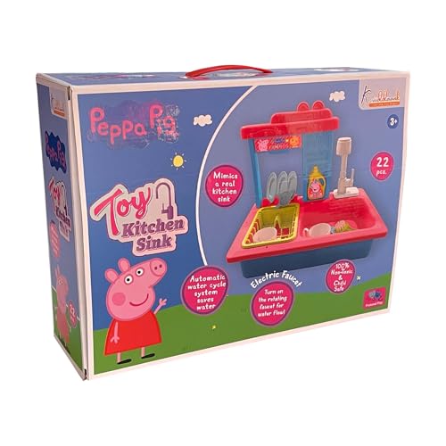 Image of Hasbro Peppa Pig Kitchen Toy Set for Girls with Electric Running Water Sink, Electronic Kettle with Lights & Sounds, 22Pcs Pretend Play Cooking & Baking Playset, Ideal Gift for Kids Ages 3+