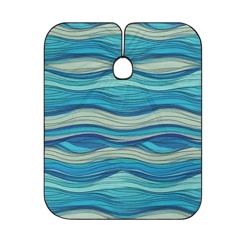Capa para cortar cabello unisex con patrón de rayas océano miniatura 6
