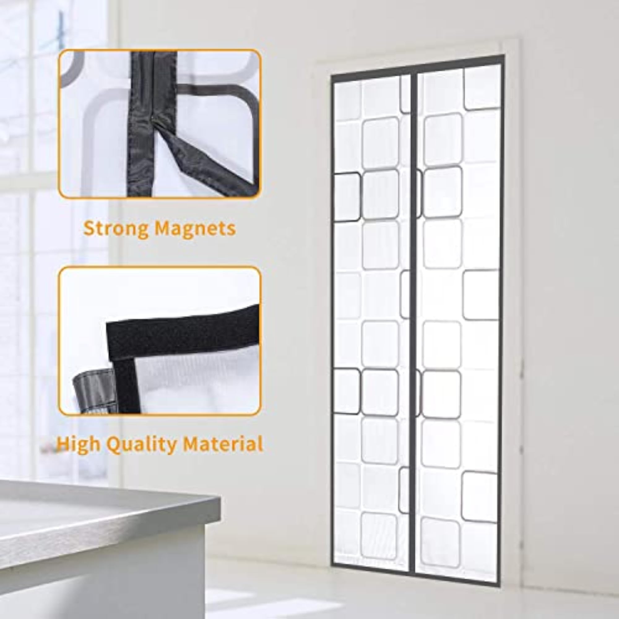 Insulated Door Curtain, Magnetic Thermal Cover