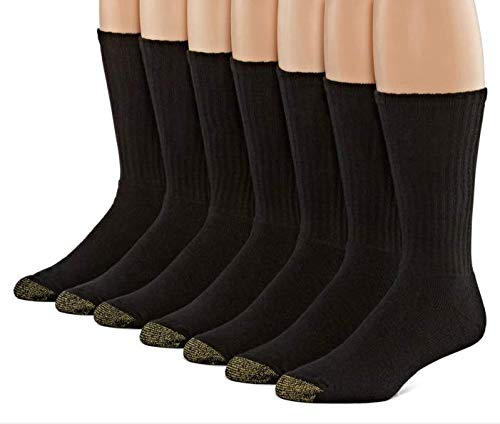 Gold Toe Men's Cotton Crew 6 Plus 1 Bonus Pack (Black)