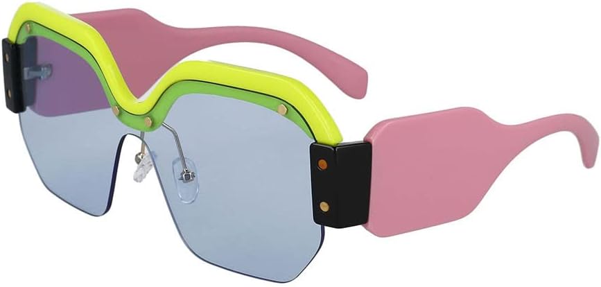 MUTYNE Square Sunglasses Women Cat Eye Rivet Purple Half Frame Glasses Designer Fashion Shades