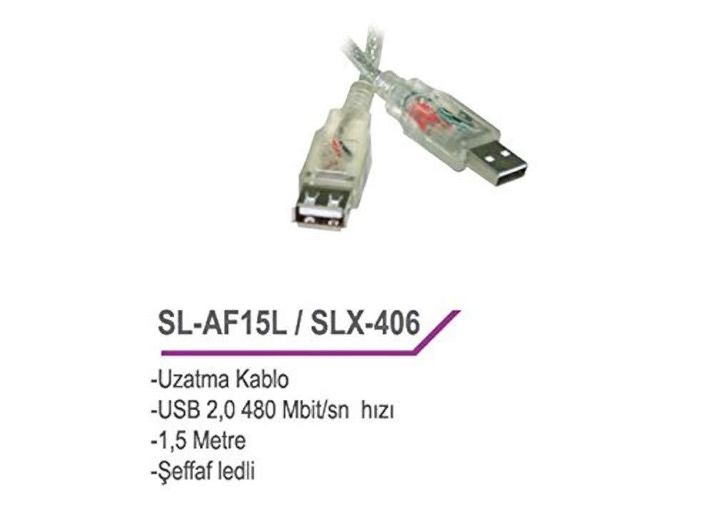 S-link SL-AF15L Usb2.0 1.5m Uzatma Kablosu