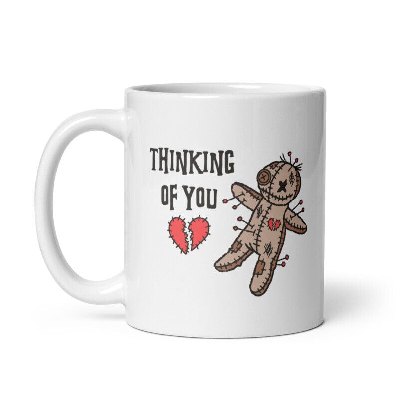 Thinking of You Mug Funny Voodoo Doll Novelty Cup Printed Coffee and Tea Ceramic Mug- 320 ML Ceramic Coffee Mug 4203