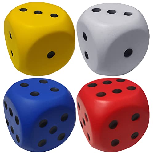 TOYANDONA 4 Stück Pu Würfelspiel für Brettspiele mit Leichtem Kompaktem Design zum Stressabbau und Spielen für Kinder und Erwachsene Zufällige Farbe