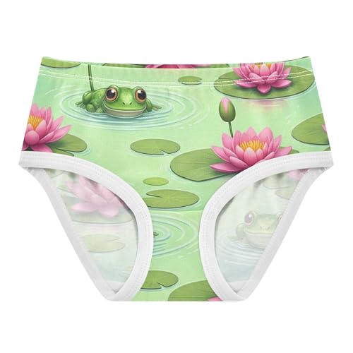 Cute Frogs Lily Pads Summer Girls Underwear Toddlers 2t Cotton Panties for Girl Colorful Undies Kids Briefs
