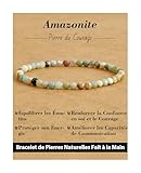 【Emballages fins】 Vous recevrez un bracelet composé de pierres naturelles d'un diamètre de 4 mm, d'une longueur totale de 18 à 19 cm, ainsi qu'un fil de perlage, deux perles et un élastique en cristal. Vous pouvez ajuster le bracelet vous-même s'il est trop serré ou trop lâche. Il n'y a pas deux perles identiques dans le monde, vous obtiendrez donc un bracelet unique.