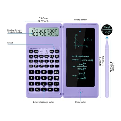 image for IPepul Scientific Calculators for Students, 10-Digit Large Screen, Mat