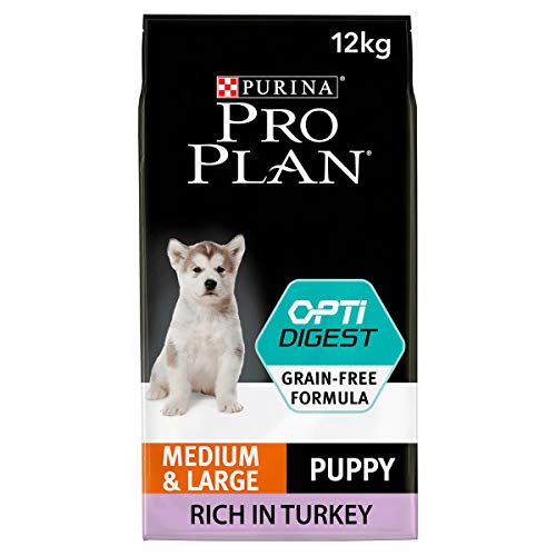 Pro Plan Hond Medium/Large Puppy Sensitive Digestion hondenbrokken Rijk aan Kalkoen - hondenvoer voor puppy's ter ondersteuning van gezonde spijsvertering 12kg, 1 pak