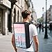 Pyimgus 21.5 Inch IP65 Waterproof Advertising Backpack, 1000nits High Brightness LCD Digital Signage Backpack, Human Walking Backpacks Digital Billboard with USB/App/CMS Input for Auto ADs Playback