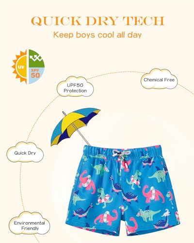 Image of SURF CUZ Surfcuz Little Boys Swim Trunks UPF 50+ Toddler Beach Shorts Swimsuit Kids Quick Dry Swimwear
