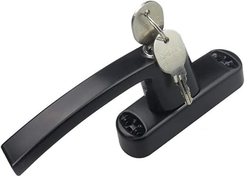 Poignées de fenêtre universelles Poignées de porte et de fenêtre, poignée d'entraînement de polissage de placage d'alliage avec poignée de liaison à clé serrure de sécurité de porte et de fenêtre Poig