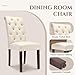 COLAMY Tufted Dining Chairs Set of 4, Accent Parsons Diner Chair Upholstered Fabric Stylish Kitchen Chairs with Solid Wood Legs and Padded Seat, Beige