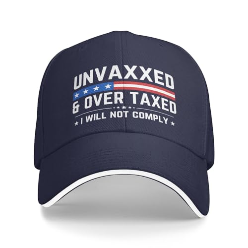 NLWQEKV Non vacciné et surtaxé, Je Vais Porter Une Casquette de Baseball pour Hommes et Femmes, Style Camionneur ou Papa.