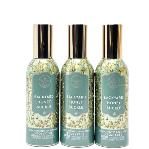 Image of Concentrated Room Spray Bath and Body 3 Pack 1.5 oz / 42.5 g Home Fragrance Air Freshner (1.5 oz / 42.5 g (3 Pack), Backyard Honeysuckle)