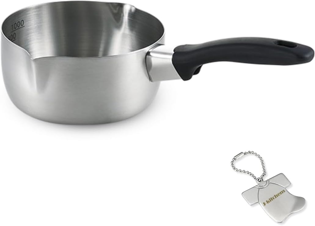 J-kitchens Single Handle Pot, 6.3 inches (16 cm), Memory Included, Flat Pot, Gas Induction Compatible, Made in Japan, Original Tag Included