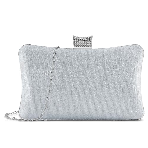 BAIGIO Damen Clutches Elegant Abendtasche Brauttasche Clutch mit Abnehmbarer Kette Formal Handtasche fur Hochzeit Party Prom