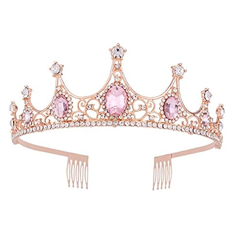 Vofler Rose Gold Tiara with Crystals Cover