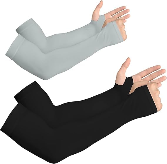 Image of MIZUNA Sun Protection Arm Sleeves Hand gloves For Men & Women,Thumb Holes UPF 50 Arm Cover for Biking,Cricket,Cycling, Golf, Outdoor Sports