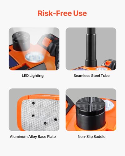 Image of VEVOR Electric Car Jack Wireless 5 Tons, Cordless Remote Control Hydraulic Electric Jack, LED Light Hydraulic Repair Tool, 135-360mm Lifting Range for SUV MPV Sedan Truck Repair