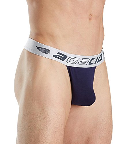 Agacio Men's Basics Slip Thong Low Rise Erotic Bulge Sexy Bikini G-String Underwear #TOP27