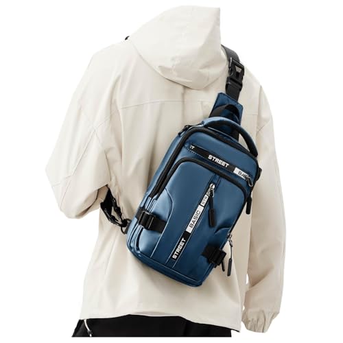 SEAFEW Mini Sling Bag for Men Women - Lightweight Crossbody Backpack, Multipurpose Shoulder Bag, Small Compact Chest Daypack for Travel Hiking Gym Sport Blue