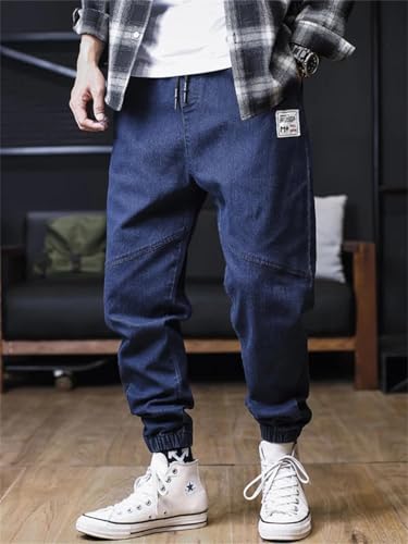 Men Plus Size Jeans Loose Joggers Streetwear Harem Jeans Ankle-Length Denim Trousers2