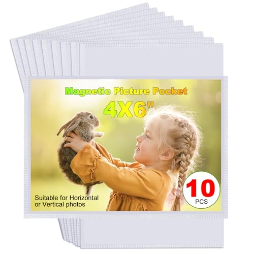CHUNNIAO 10PCS White Magnetic Picture Frames For 4 x 6''