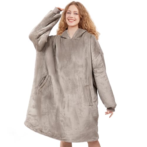 AmyHomie Sherpa Wearable Blanket Hoodie for Adults & Teens