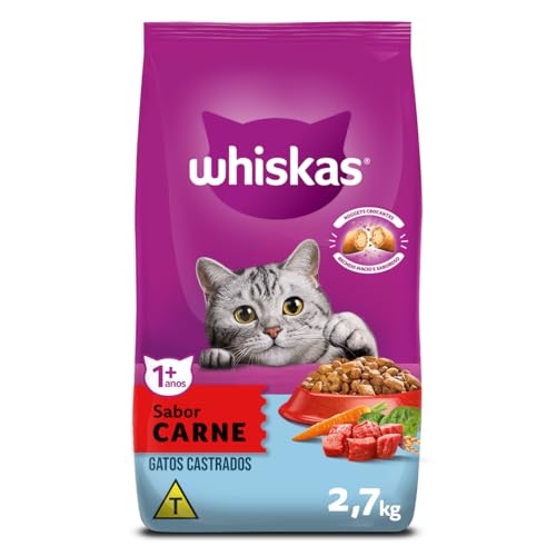 WHISKAS Ração Carne Gatos Adultos Castrados 2,7 kg WHISKAS Ração Carne Gatos Adultos Castrados 2,7 kg