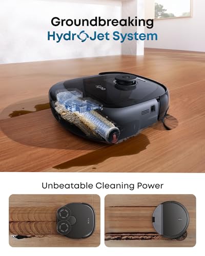 robot vacuum and mop combo in use