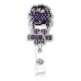 Cowboys Girl Badge Reel Retractable Name Tag ID Clip Holder Nursing Student RN Pediatric Teacher Funny Office Work Accessories