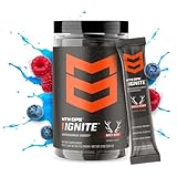 MTN OPS Ignite Trail Packs Energy Drink Powder, Gluten Free Nitric Oxide Supplement Drink Mix, L Arginine, L Citrulline, Caffeine & Nootropic Sugar Free Drink Mix, 20 Servings, Bugle Berry