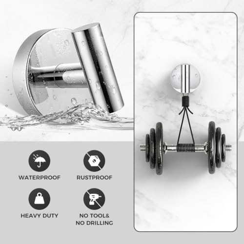 Image of Shower Hooks for Inside Shower,No-Drill Removable&Reusable Towel Hooks for Bathroom,Heavy Duty Suction Cup Hooks for Glass Window,2 Packs(Mirror)
